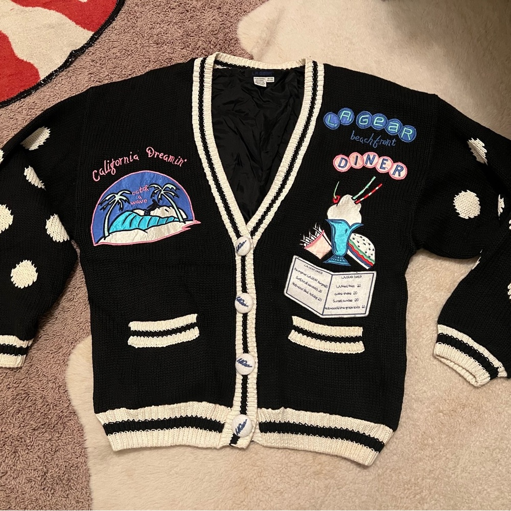 Vintage 80s LA GEAR cardigan. California dreaming. Super rare.